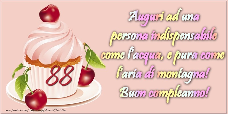 88 anni. Auguri ad una persona indispensabile come l acqua e pura come l aria di montagna! Buon compleanno!