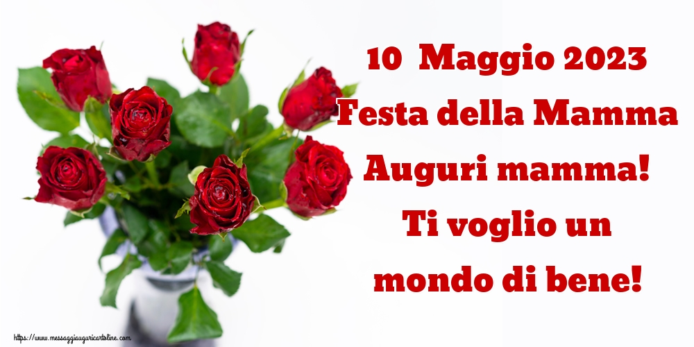 10  Maggio 2023 Festa della Mamma Auguri mamma! Ti voglio un mondo di bene!