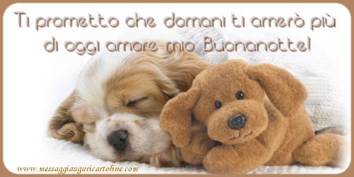 Cartoline di buonanotte - Ti prometto che domani ti amerò più  di oggi amore mio, Buonanotte! - messaggiauguricartoline.com