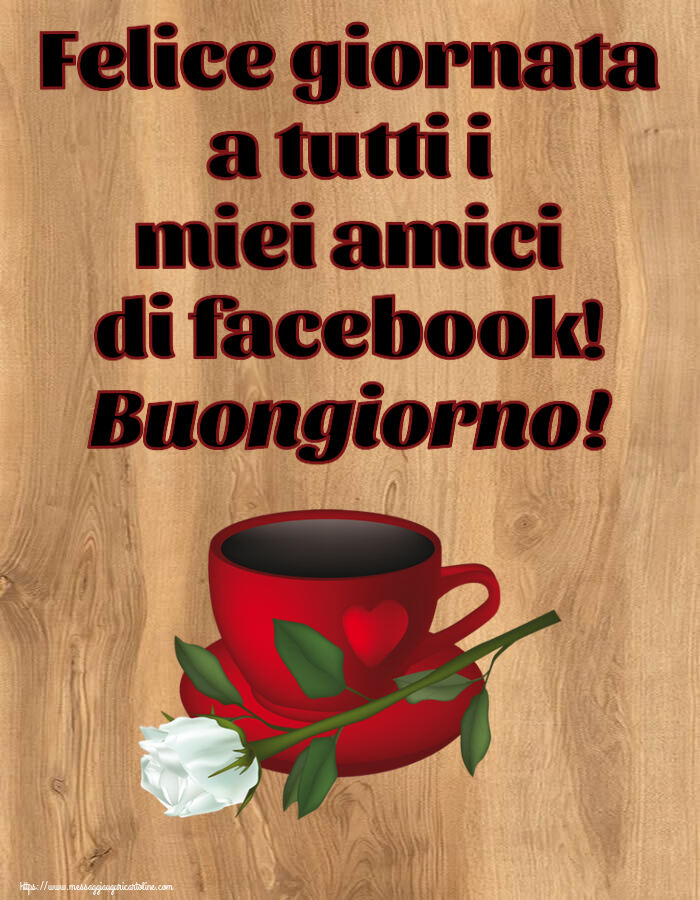 Felice giornata a tutti i miei amici di facebook! Buongiorno! ~ caffè e una rosa bianca