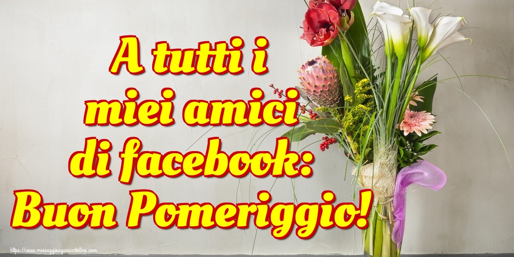 A tutti i miei amici di facebook: Buon Pomeriggio!