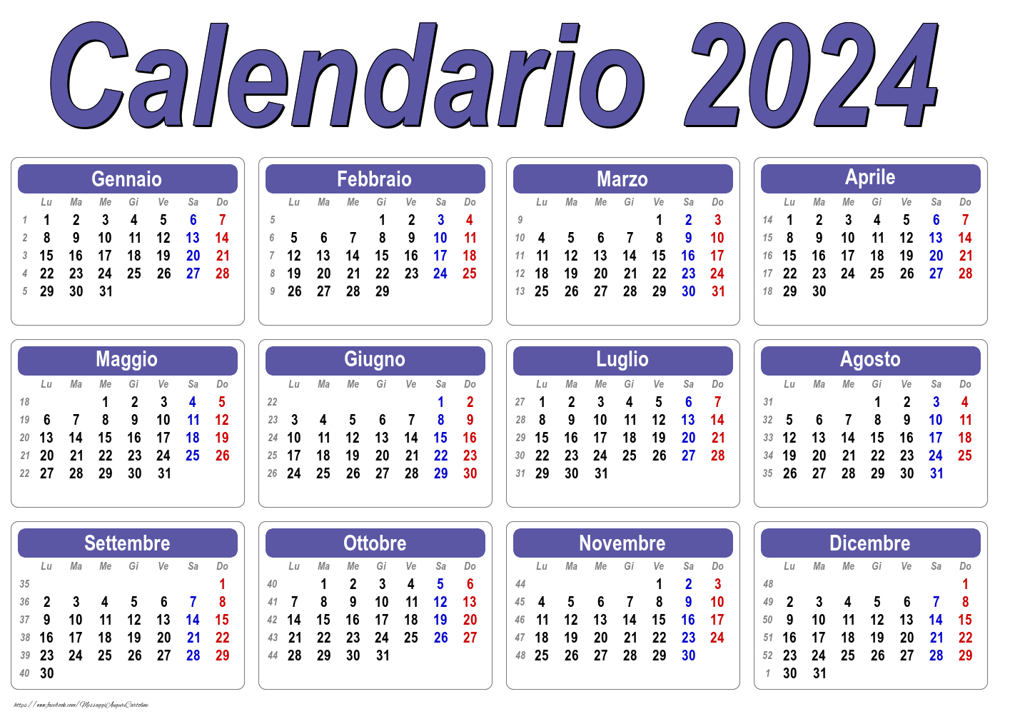 Calendario 2024 - Clasic - Modello 003