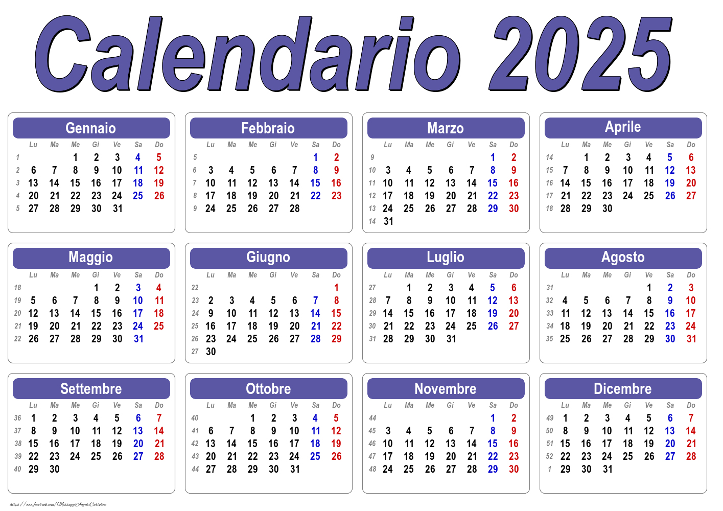 Calendario 2025 - Clasic - Modello 003