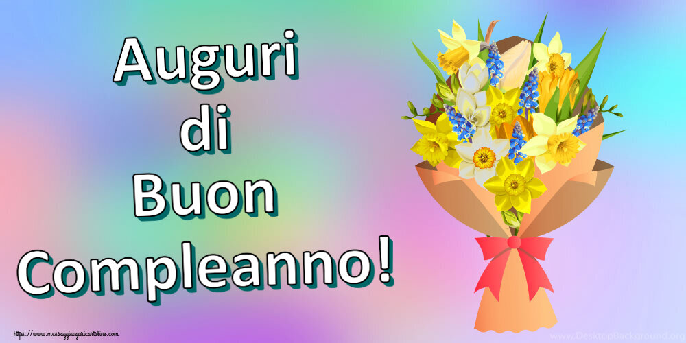 Compleanno Auguri di Buon Compleanno! ~ fiori gialli, bianchi e blu