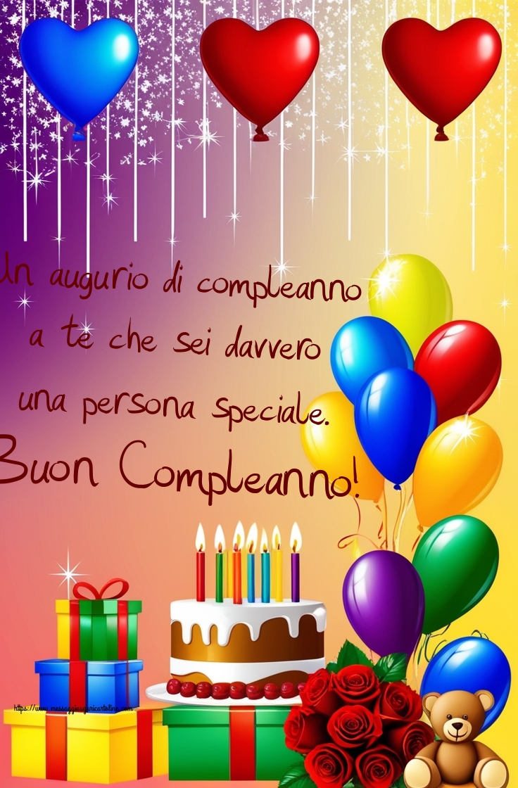 Un augurio di compleanno a te che sei davvero una persona speciale. Buon Compleanno!