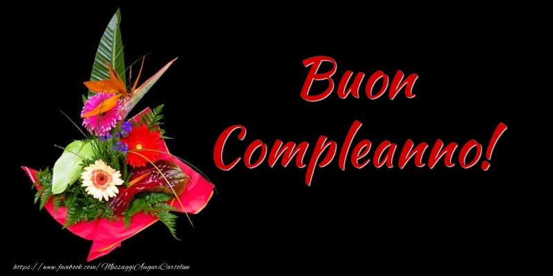 Cartoline con fiori - Buon Compleanno! - messaggiauguricartoline.com