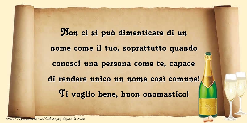 Cartoline di onomastico - Ti voglio bene, buon onomastico! - messaggiauguricartoline.com