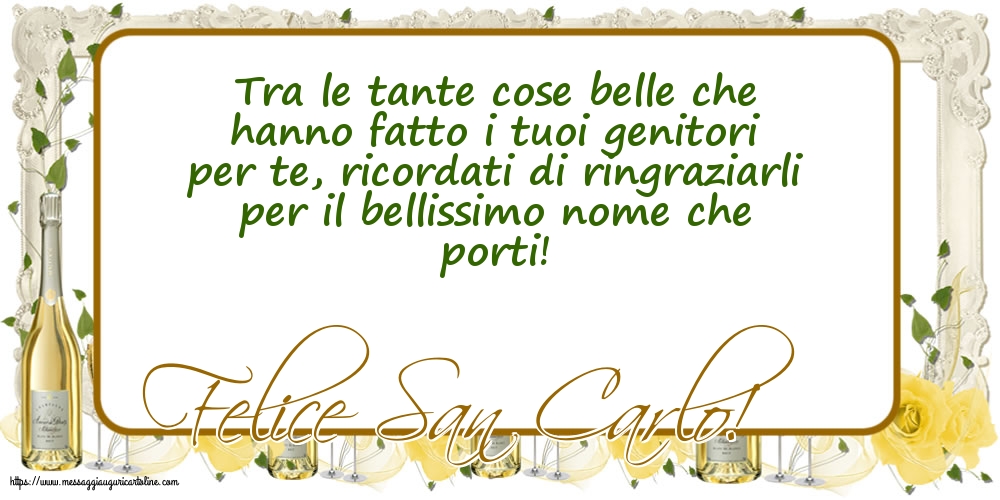 Cartoline di San Carlo - Felice San Carlo! - messaggiauguricartoline.com