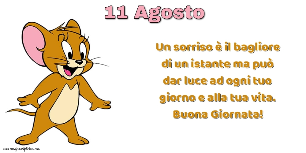 Un sorriso è il bagliore di un istante ma può dar luce ad ogni tuo giorno e alla tua vita. Buona Giornata!