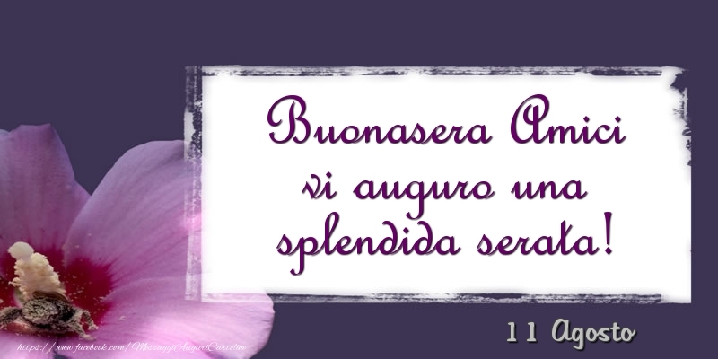 Cartoline di 11 Agosto - 11 Agosto - Buonasera Amici vi auguro una splendida serata!