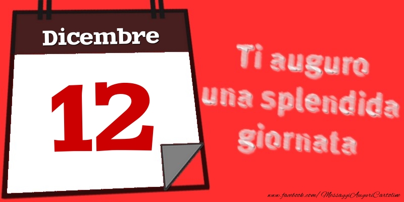 Cartoline di 12 Dicembre - Dicembre 12  Ti auguro una splendida giornata