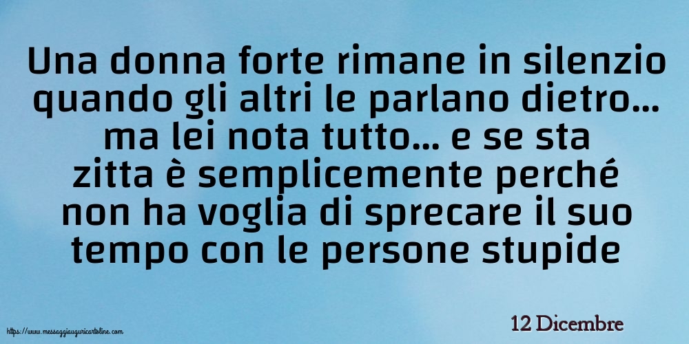 Cartoline di 12 Dicembre - 12 Dicembre - Una donna forte rimane in silenzio