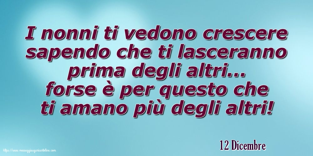 Cartoline di 12 Dicembre - 12 Dicembre - I nonni ti vedono crescere