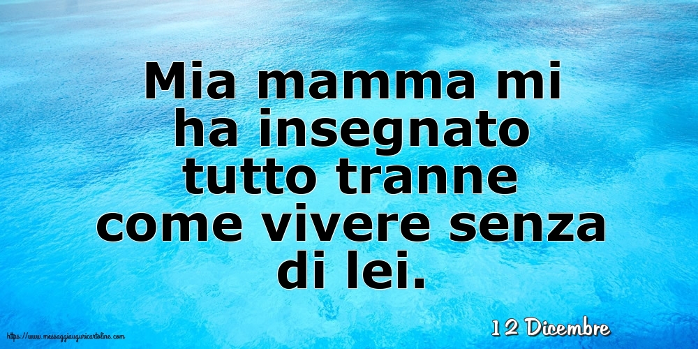 12 Dicembre - Mia mamma