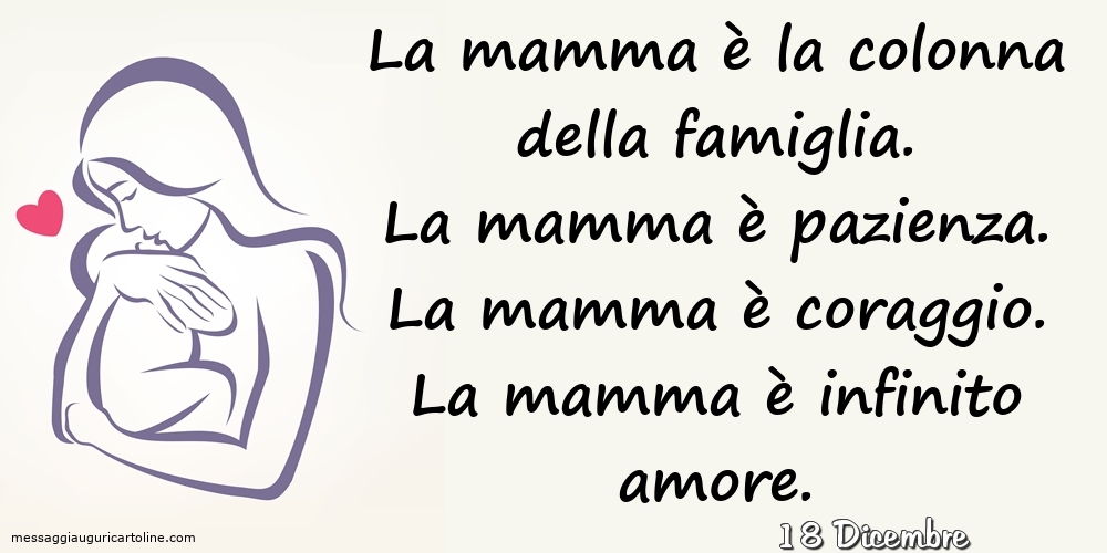 18 Dicembre - La mamma è la colonna della famiglia