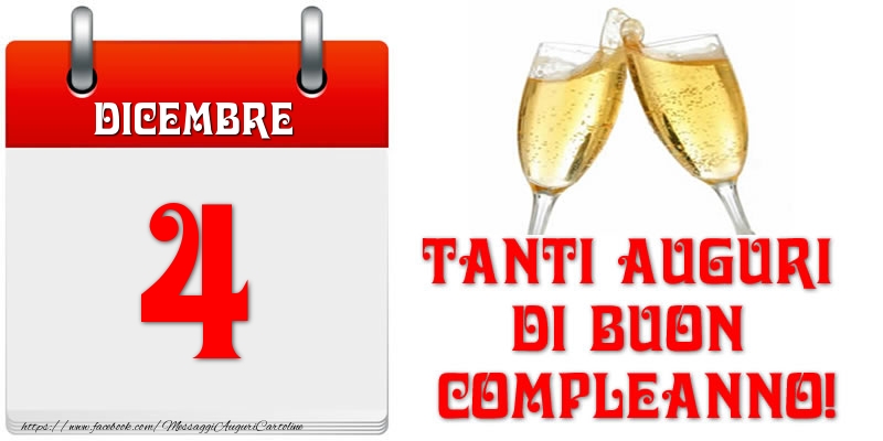 Cartoline di 4 Dicembre - Dicembre 4 Tanti auguri di Buon Compleanno!