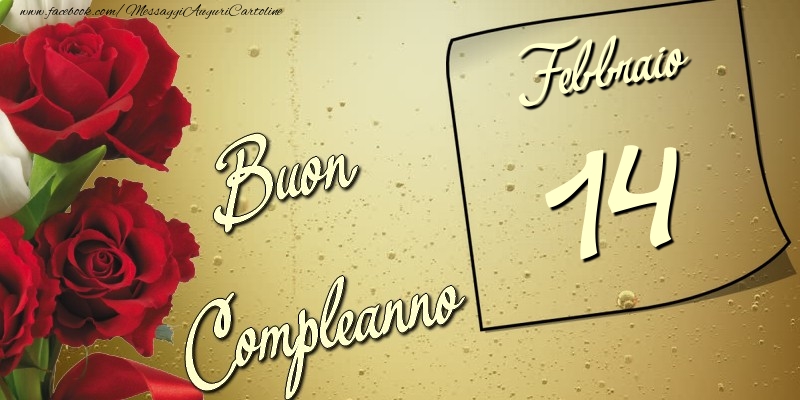 Cartoline di 14 Febbraio - Buon compleanno 14 Febbraio