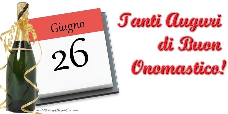 Cartoline di 26 Giugno - Giugno 26 Tanti Auguri di Buon Compleanno