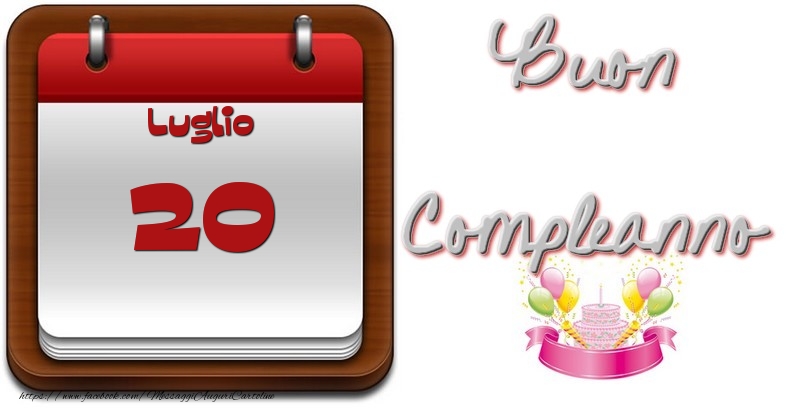 Cartoline di 20 Luglio - Luglio 20 Buon Compleanno