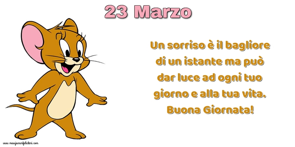 Un sorriso è il bagliore di un istante ma può dar luce ad ogni tuo giorno e alla tua vita. Buona Giornata!