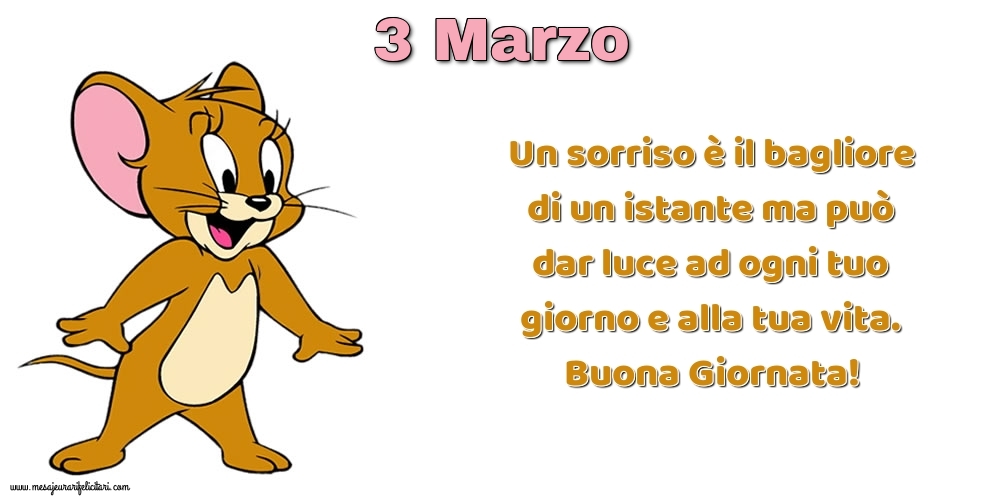 Un sorriso è il bagliore di un istante ma può dar luce ad ogni tuo giorno e alla tua vita. Buona Giornata!