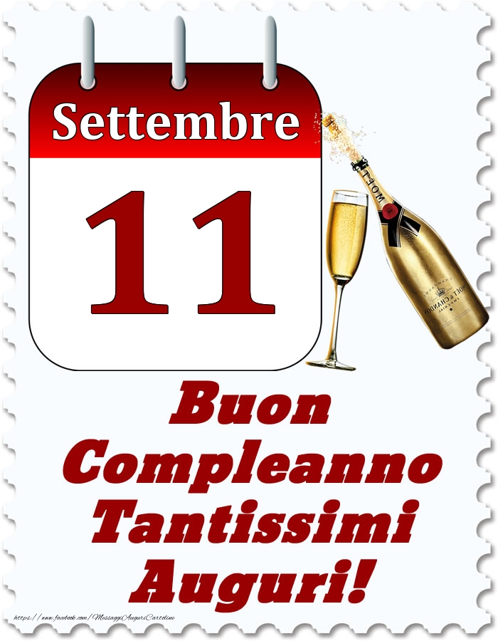 Cartoline di 11 Settembre - Settembre 11 Buon Compleanno Tantissimi Auguri!