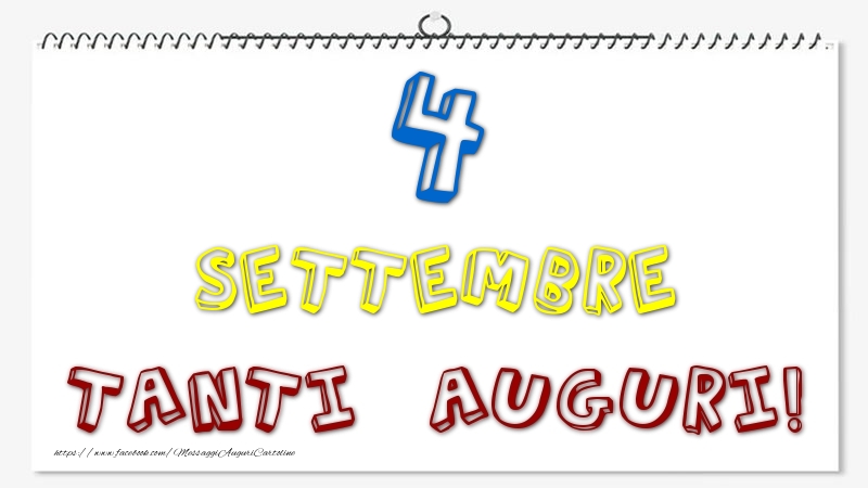 Cartoline di 4 Settembre - 4 Settembre - Tanti Auguri!