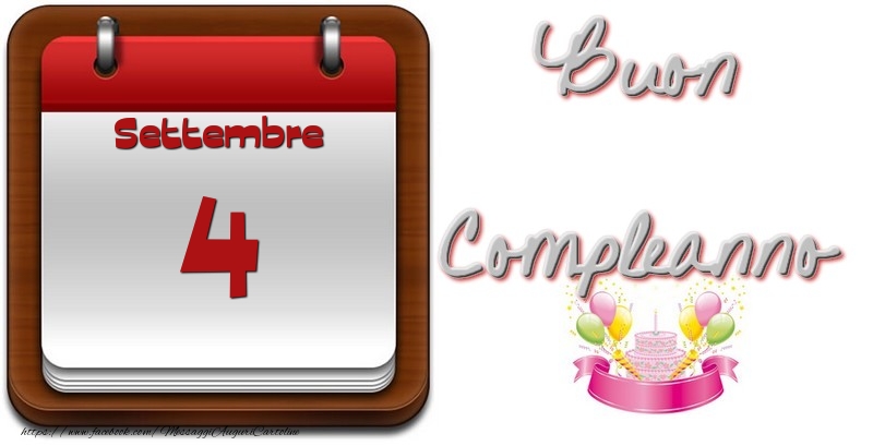 Cartoline di 4 Settembre - Settembre 4 Buon Compleanno