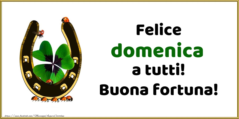 Felice domenica a tutti! Buona fortuna!