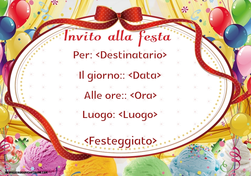 Semplice invito a una festa - Inviti di compleanno personalizzate ...