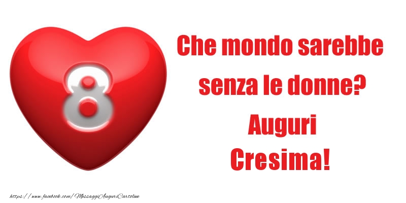 Cartoline di 8 Marzo - Che mondo sarebbe  senza le donne? Auguri Cresima!