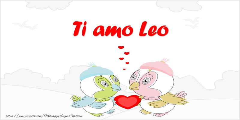  Cartoline d'amore - Animali & Cuore | Ti amo Leo