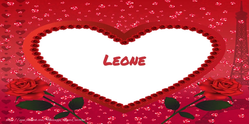 Cartoline d'amore -  Nome nel cuore Leone