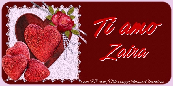  Cartoline d'amore - Cuore & Fiori & 1 Foto & Cornice Foto | Ti amo Zaira