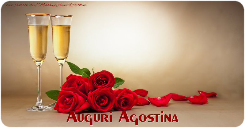  Cartoline di auguri - Champagne & Rose & 1 Foto & Cornice Foto | Auguri Agostina
