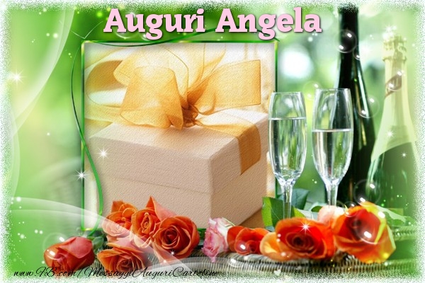 Cartoline di auguri - Champagne & Rose & 1 Foto & Cornice Foto | Auguri Angela