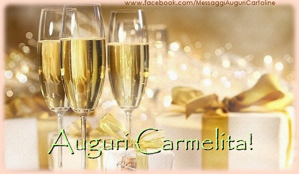  Cartoline di auguri - Champagne & Regalo | Auguri Carmelita!