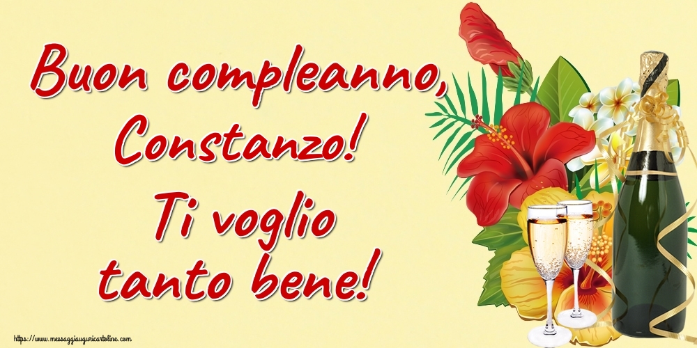  Cartoline di auguri - Champagne | Buon compleanno, Constanzo! Ti voglio tanto bene!