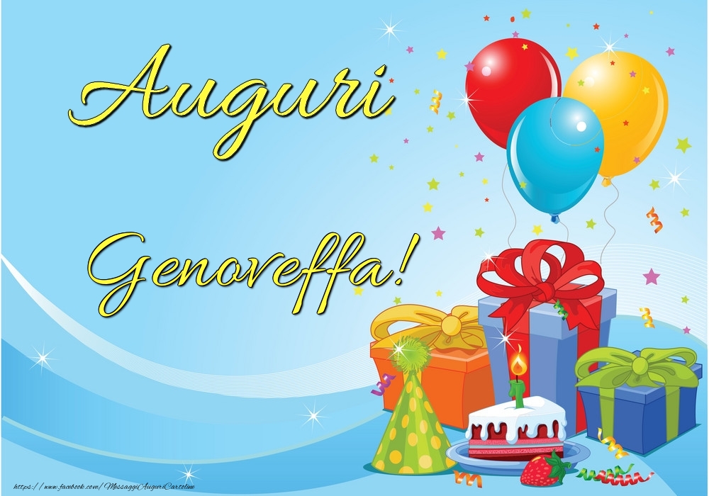  Cartoline di auguri - Palloncini & Regalo & Torta | Auguri Genoveffa!