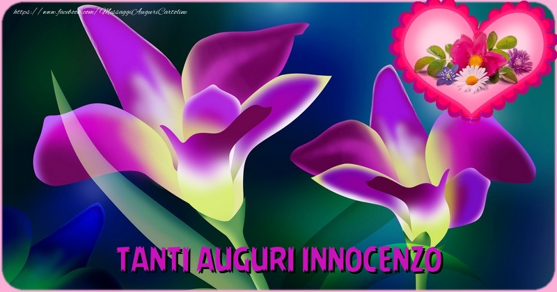 Cartoline di auguri - Fiori & 1 Foto & Cornice Foto | Tanti auguri Innocenzo