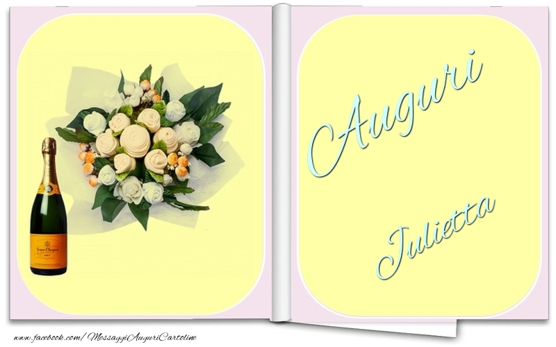 Cartoline di auguri - Champagne & Fiori & Mazzo Di Fiori | Auguri Julietta