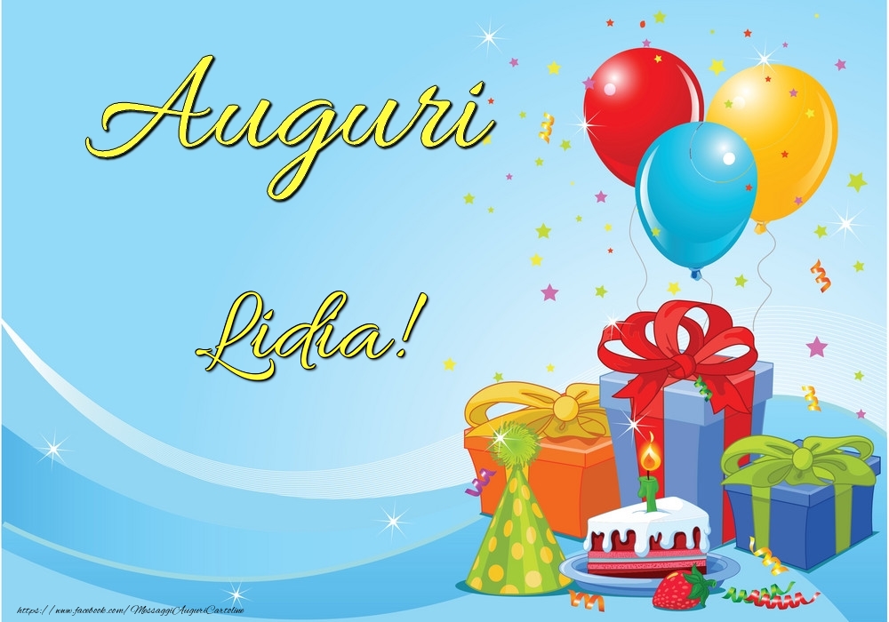  Cartoline di auguri - Palloncini & Regalo & Torta | Auguri Lidia!
