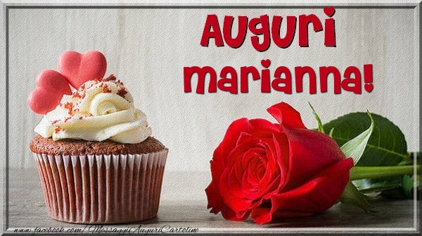  Cartoline di auguri - Rose & Torta | Auguri Marianna