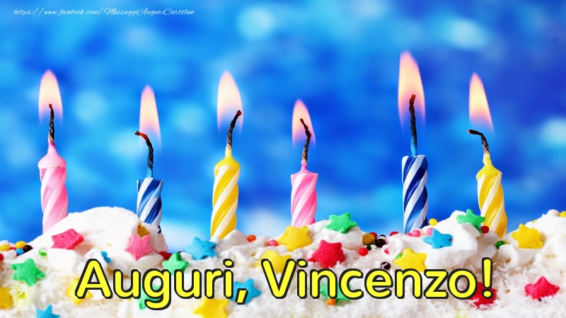  Cartoline di auguri - Candele & Torta | Auguri, Vincenzo!