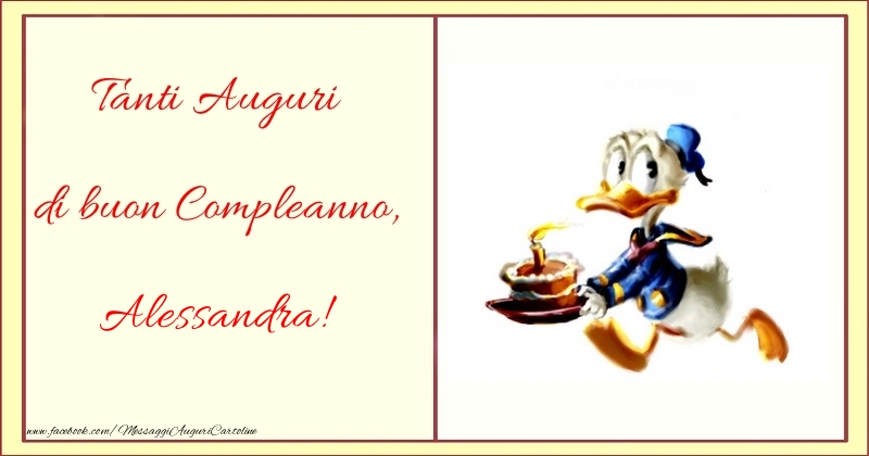 Cartoline per bambini - Animazione & Torta | Tanti Auguri di buon Compleanno, Alessandra