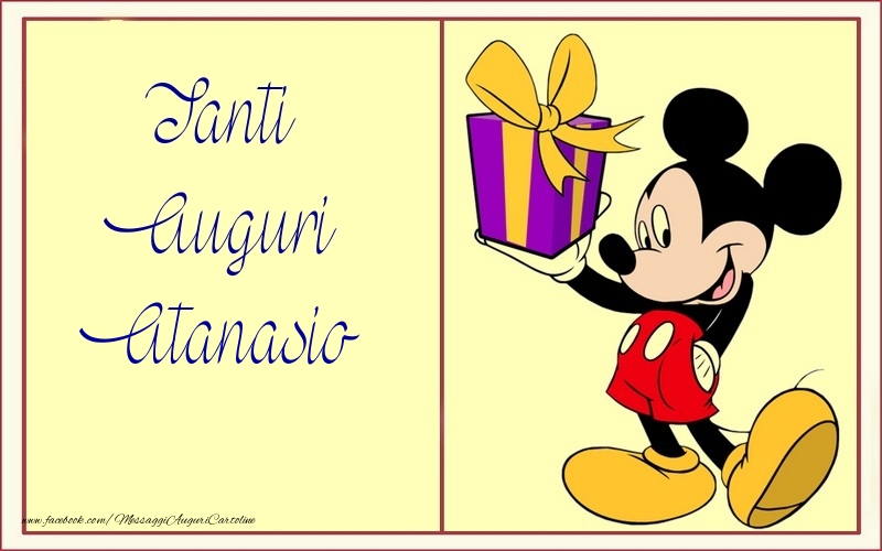 Cartoline per bambini - Tanti Auguri Atanasio