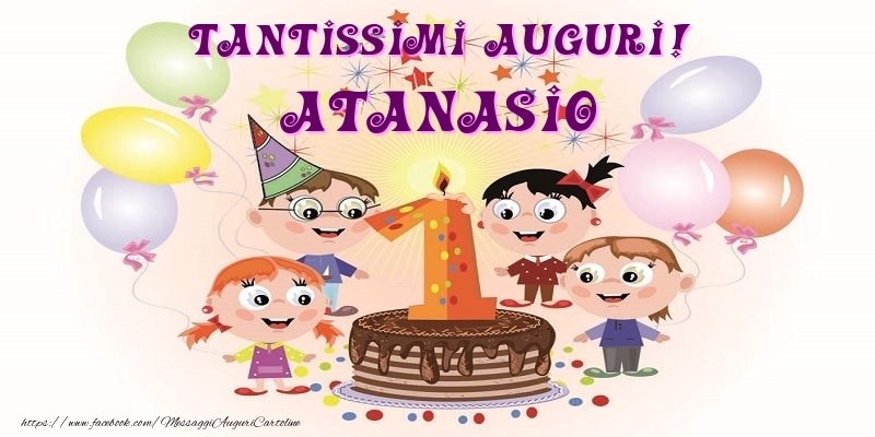 Cartoline per bambini - Tantissimi Auguri! Atanasio