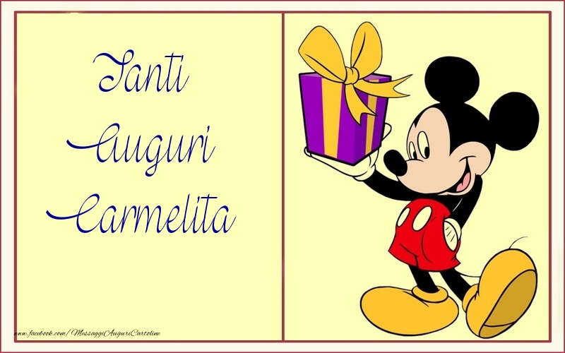 Cartoline per bambini - Tanti Auguri Carmelita