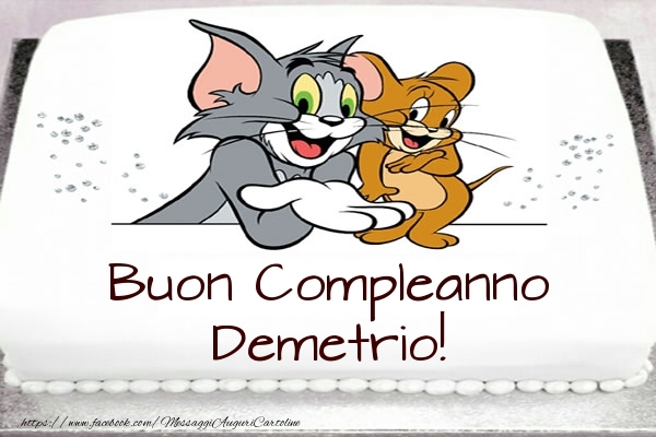 Cartoline per bambini - Torta Tom e Jerry: Buon Compleanno Demetrio!