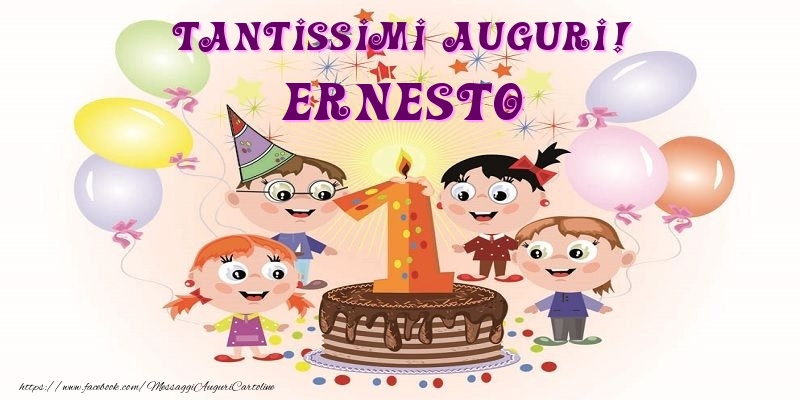 Cartoline per bambini - Tantissimi Auguri! Ernesto